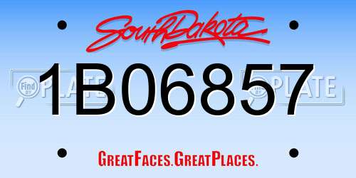 1B06857 South Dakota License Plate