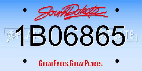 1B06865 South Dakota License Plate