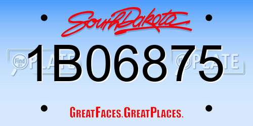 1B06875 South Dakota License Plate