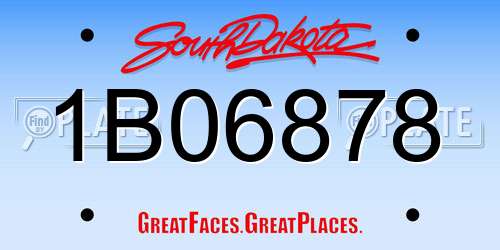 1B06878 South Dakota License Plate