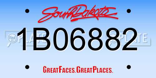 1B06882 South Dakota License Plate