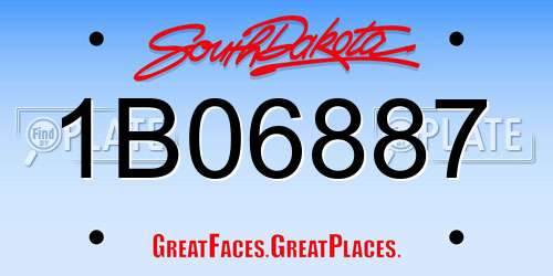 1B06887 South Dakota License Plate
