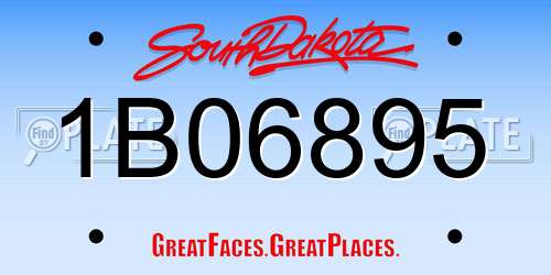 1B06895 South Dakota License Plate