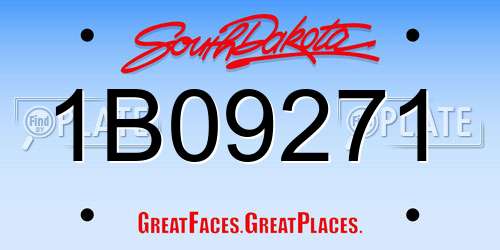 1B09271 South Dakota License Plate