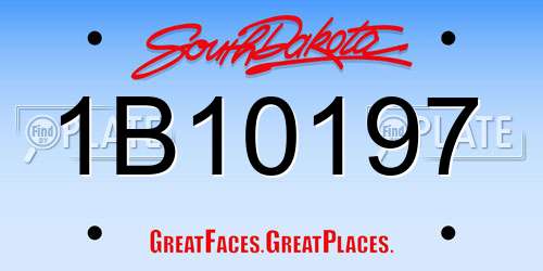 1B10197 South Dakota License Plate