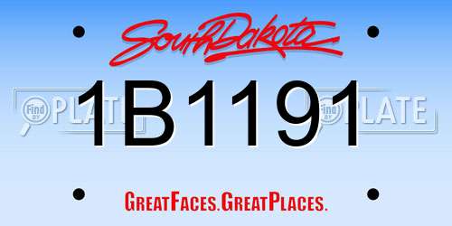 1B1191 South Dakota License Plate