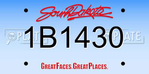 1B1430 South Dakota License Plate