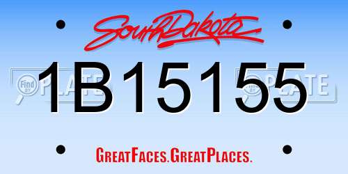 1B15155 South Dakota License Plate