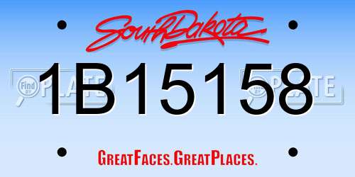 1B15158 South Dakota License Plate