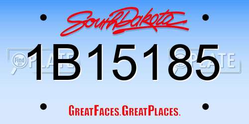 1B15185 South Dakota License Plate