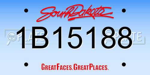 1B15188 South Dakota License Plate