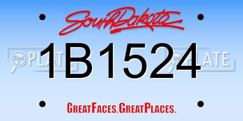 1B1524 South Dakota License Plate
