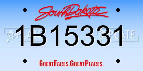 1B15331 South Dakota License Plate