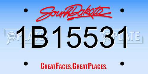 1B15531 South Dakota License Plate