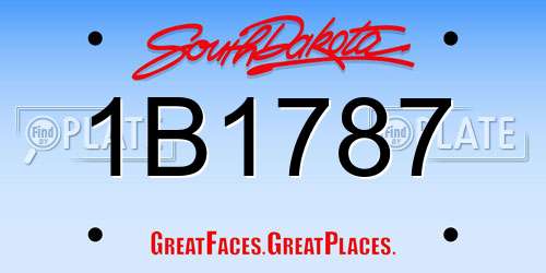 1B1787 South Dakota License Plate