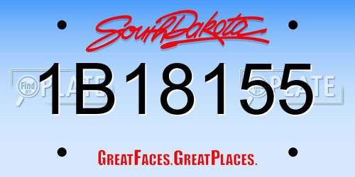 1B18155 South Dakota License Plate