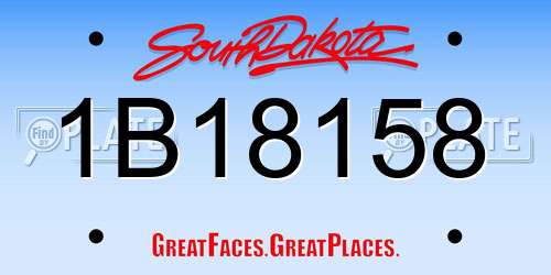 1B18158 South Dakota License Plate
