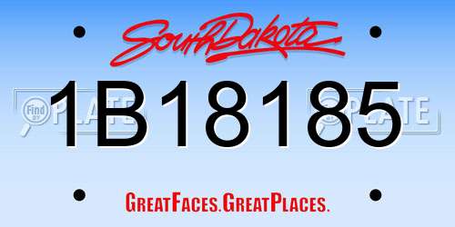 1B18185 South Dakota License Plate