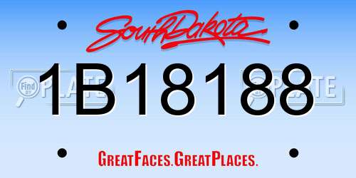 1B18188 South Dakota License Plate