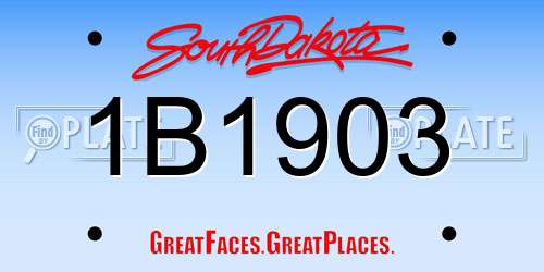 1B1903 South Dakota License Plate