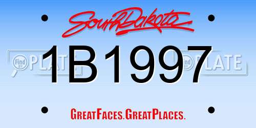 1B1997 South Dakota License Plate