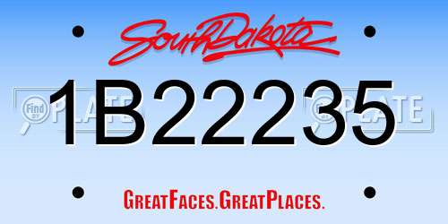 1B22235 South Dakota License Plate