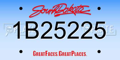 1B25225 South Dakota License Plate