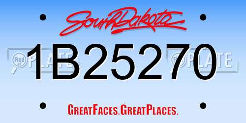 1B25270 South Dakota License Plate
