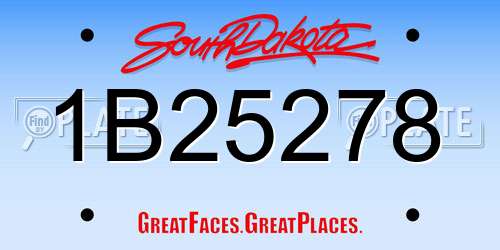1B25278 South Dakota License Plate
