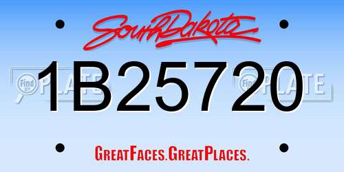 1B25720 South Dakota License Plate