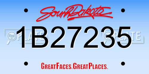 1B27235 South Dakota License Plate