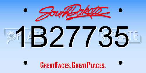 1B27735 South Dakota License Plate