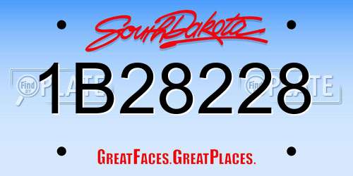 1B28228 South Dakota License Plate