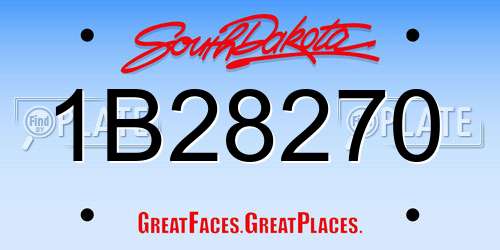 1B28270 South Dakota License Plate