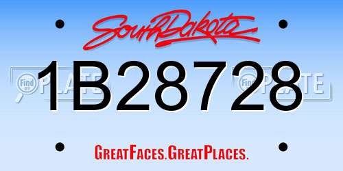 1B28728 South Dakota License Plate