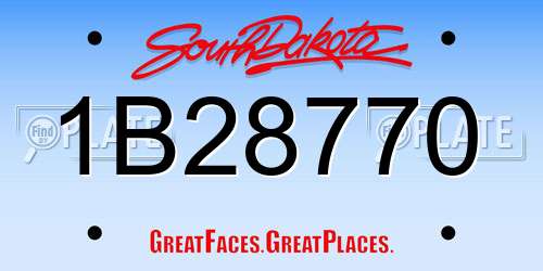 1B28770 South Dakota License Plate