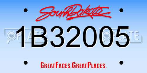 1B32005 South Dakota License Plate