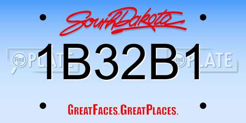 1B32B1 South Dakota License Plate