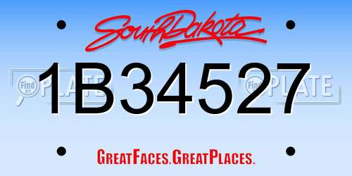 1B34527 South Dakota License Plate