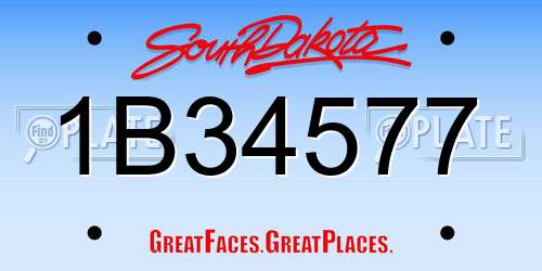 1B34577 South Dakota License Plate