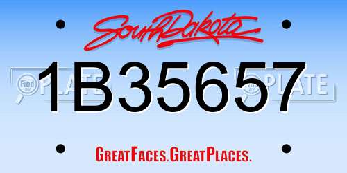 1B35657 South Dakota License Plate