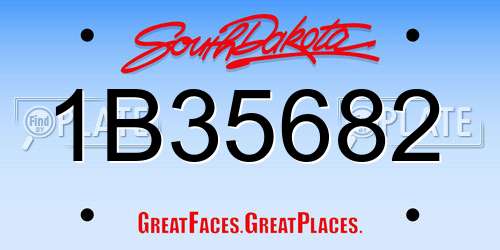 1B35682 South Dakota License Plate