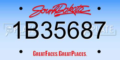 1B35687 South Dakota License Plate
