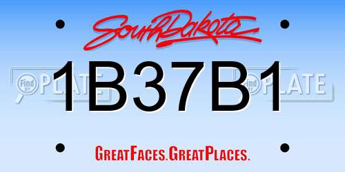 1B37B1 South Dakota License Plate