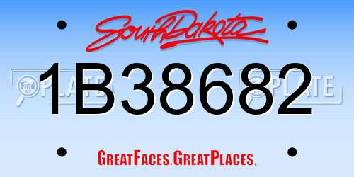 1B38682 South Dakota License Plate