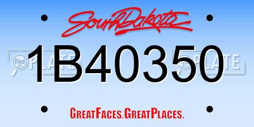 1B40350 South Dakota License Plate
