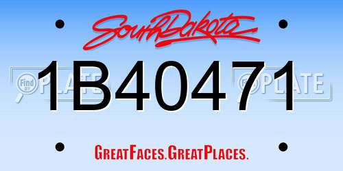 1B40471 South Dakota License Plate