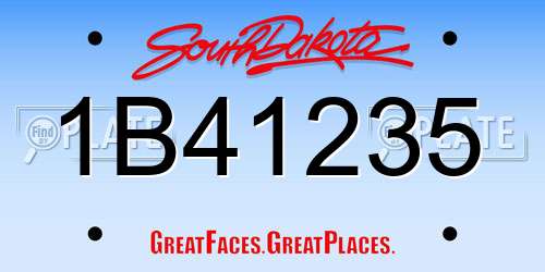 1B41235 South Dakota License Plate