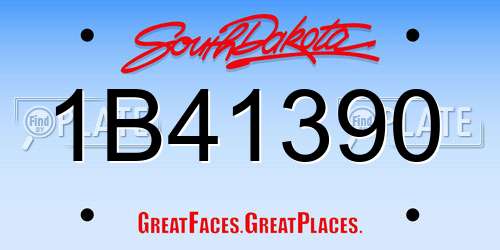 1B41390 South Dakota License Plate