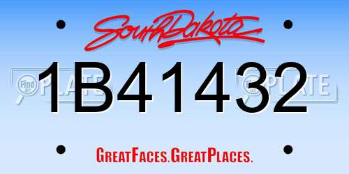 1B41432 South Dakota License Plate